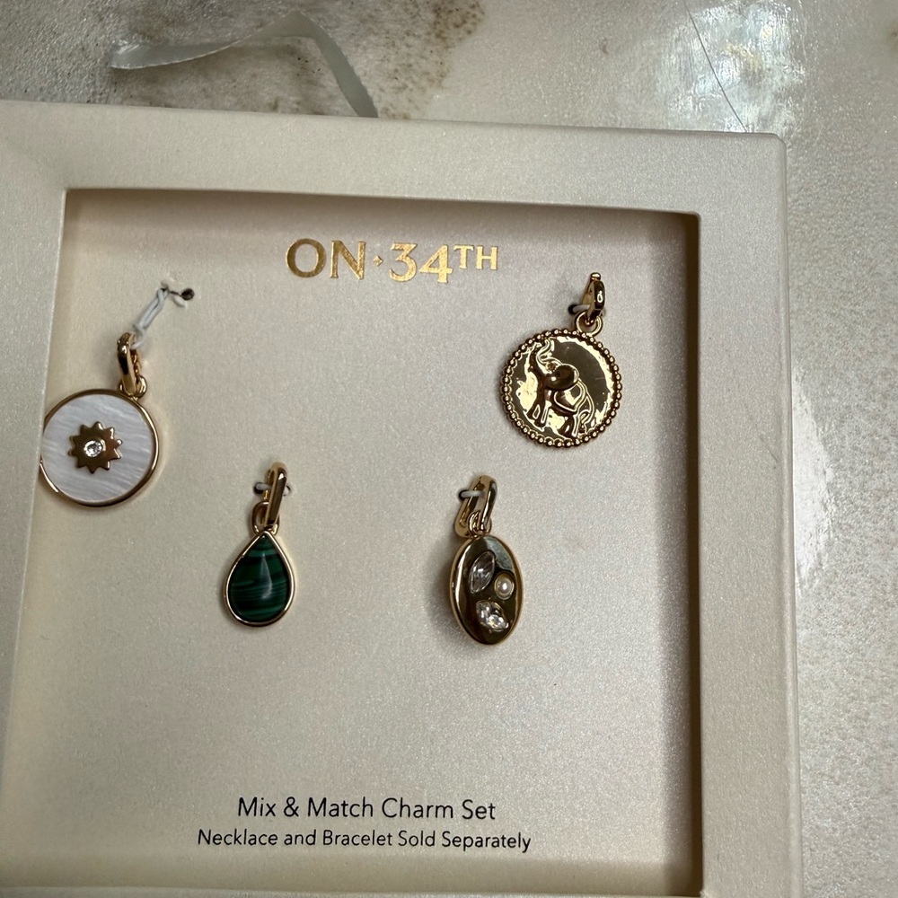 ON:34TH Gold and Green Charm Set